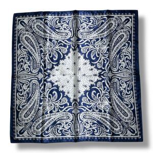 Blue Bandana Paisley Square Scarf 35” X 35” Women Scarve Unisex